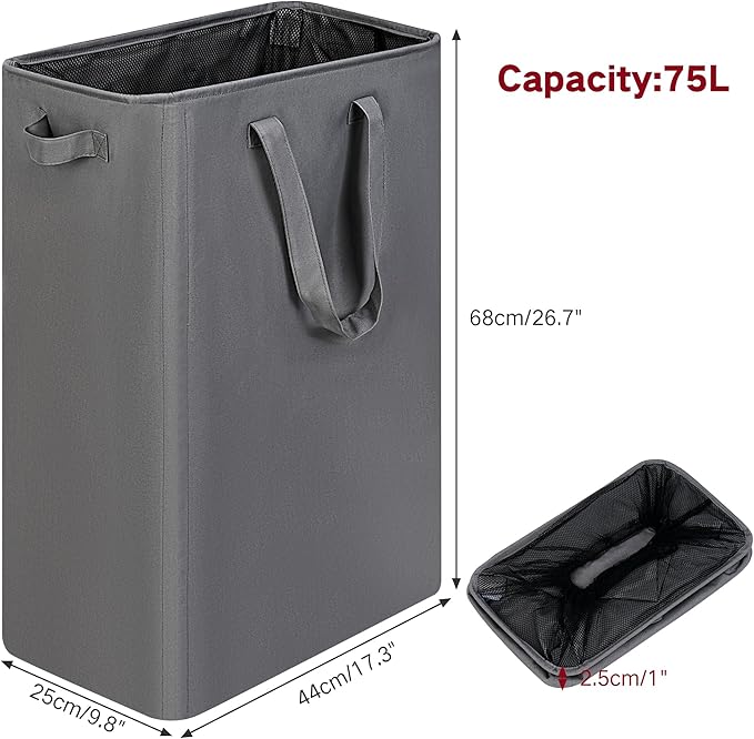 efluky Slim Laundry Basket, Narrow Laundry Hamper - Image 2