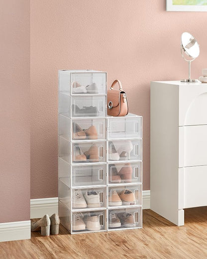 SONGMICS Shoe Boxes, Stackable Clear Plastic Boxes - Image 7