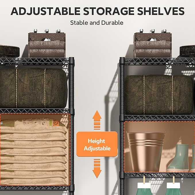 Stand Shelf Wire Rust-Proof Outdoor Storage Shelving 4-Tier Utility Shelving - Image 4