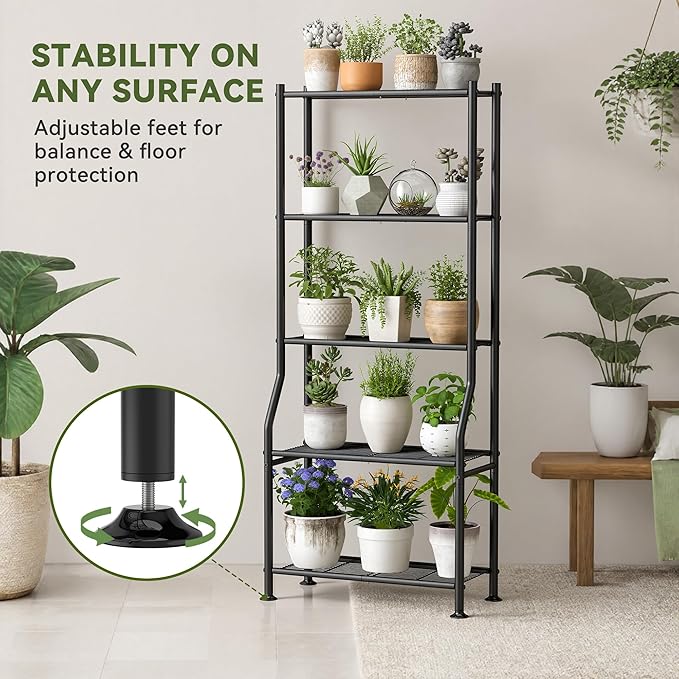 Livilord 5-Tier Plant Stand Indoor Outdoor, Waterproof Corner Garden Rack - Image 4