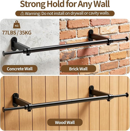 Luxspire Wall Mounted Clothes Rack, Industrial Pipe Clothing Rack, Laundry Room - Image 7