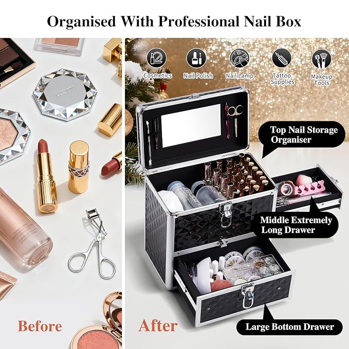 Frenessa Nail Polish Makeup Train Case - Image 2