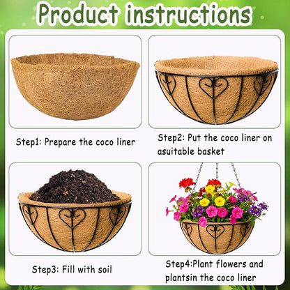 4pcs 14 inch Metal Hanging Baskets Round Wire Plant Stand - Image 5