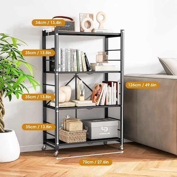 Fenbeli Foldable Shelves with Wheels - Image 3