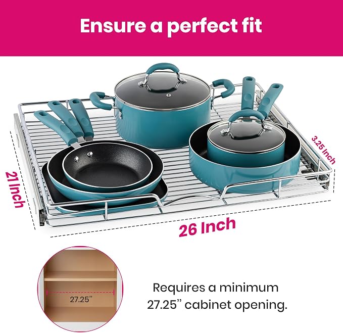 HOLDN’ STORAGE Pull Out Cabinet Organizer, Heavy Duty Caddy w/Lifetime Limited - Image 3
