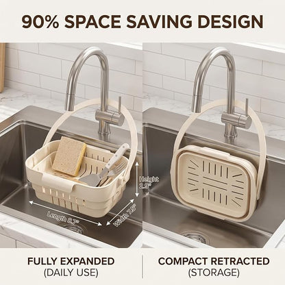 Foldable Hanging Kitchen Sink Drain Basket, Collapsible Space Saving Colander - Image 4