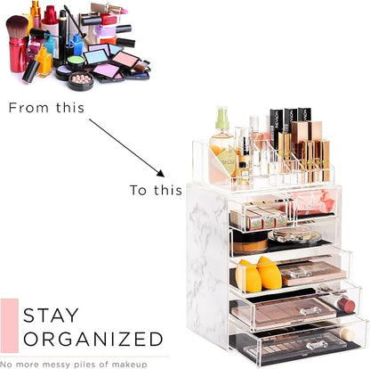 Sorbus Acrylic Makeup Organizer Set, 6-Drawer Vanity & Countertop Cosmetic - Image 7