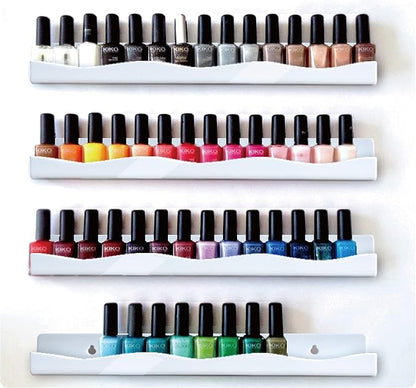 YMVV 15" Nail Polish Rack Wall Mounted Shelf, 6 Pack White Acrylic Nail Polish - Image 5