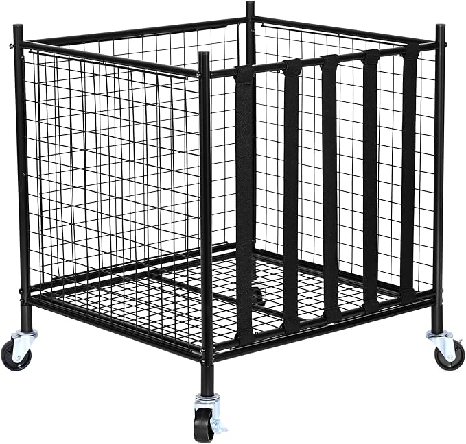 VEVOR Rolling Sports Ball Storage Cart, Lockable Basketball Cage - Image 9