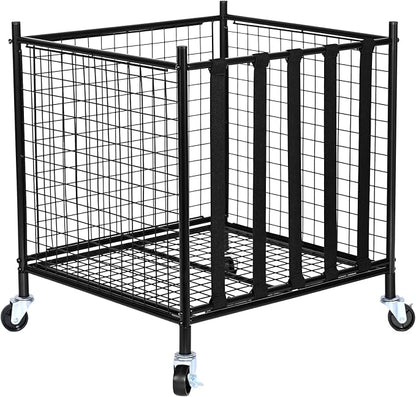VEVOR Rolling Sports Ball Storage Cart, Lockable Basketball Cage - Image 9