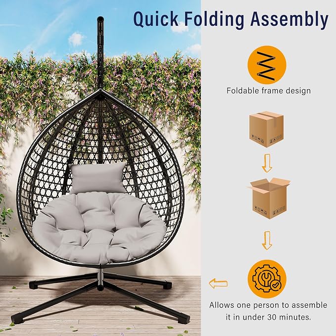 SOFTSEA Outdoor Wicker Egg Chair - Image 5