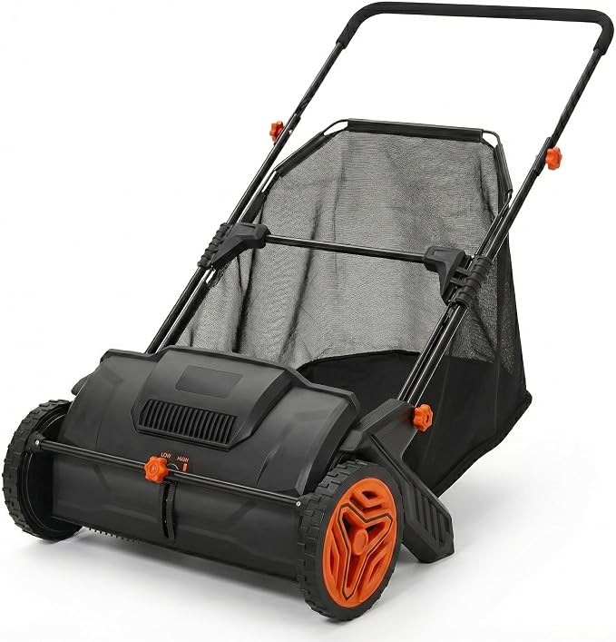 Hand Push Lawn Sweeper, 3.5 cu. ft. Large Mesh Collection Hopper Bag, 2 by Unknown