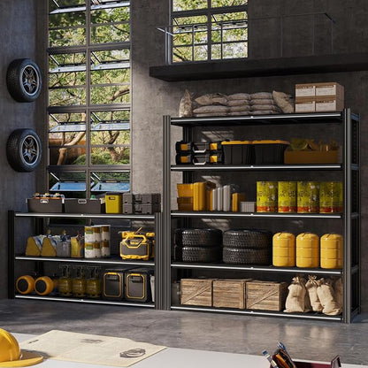 48" W x 72" H x 24" D Garage Shelving Heavy Duty, 5 Tier Adjustable Metal - Image 2