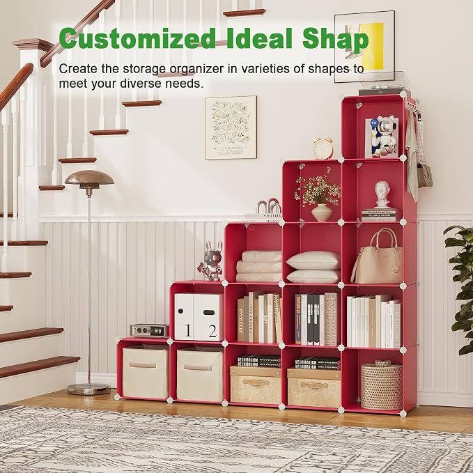C&AHOME Cube Storage Organizer, 16-Cube Shelves Units, Plastic Storage Cubes - Image 6