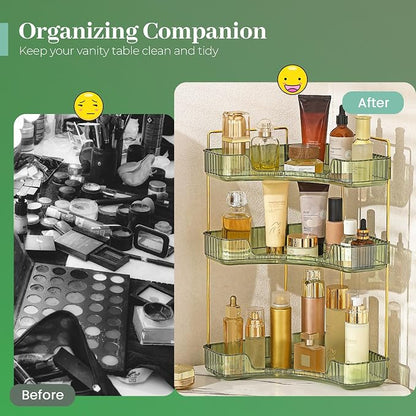 Aveniee Corner Bathroom Counter Organizer, 3 Tier Makeup Perfume Storage - Image 5