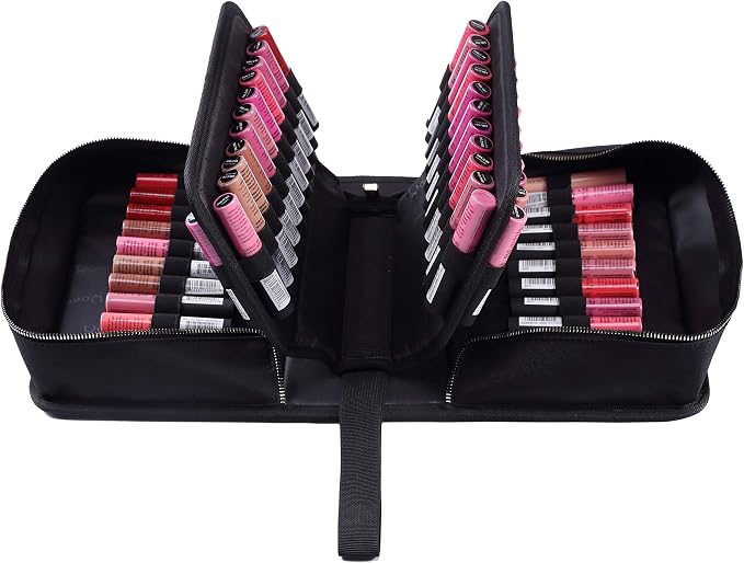 ROWNYEON Lipstick Organizer Bag Portable, Makeup Artist Storage, Large Capacity by ROWNYEON