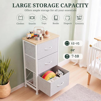 3 Drawers Dresser for Bedroom Fabric Storage Tower - Image 5