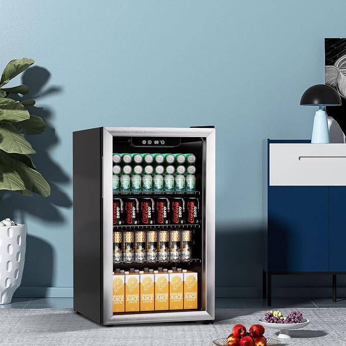 Compact Beverage Refrigerator, 110 Can/3.1 Cubic Feet Fridge - Image 6