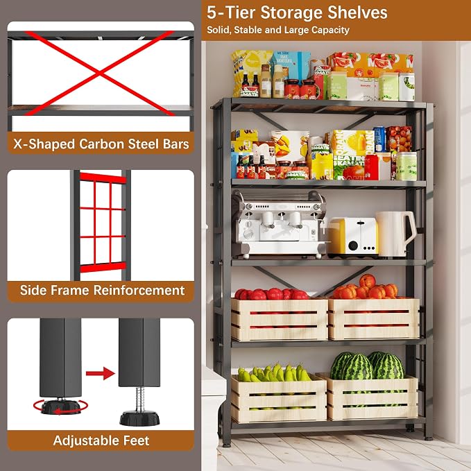 GIOTORENT 5-Tier Kitchen Storage - Image 5