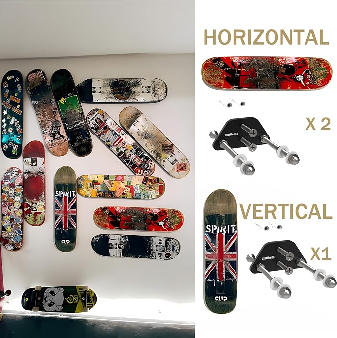 Skateboard Wall Mount Display-Aluminum Ramp Shape Skateboard Deck Wall Mount - Image 7