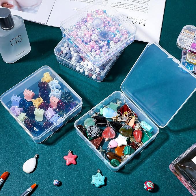 Jetec 6 Pieces Mini Plastic Clear Beads Storage Containers Box - Image 5