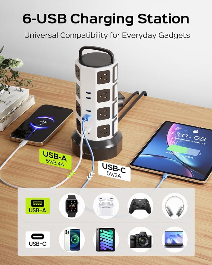 Power Strip Tower Surge Protector - Image 6