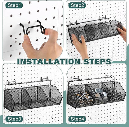 Hicarer 2 Pcs Divided Pegboard Baskets - Image 4