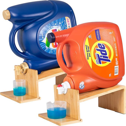 MyLifeUNIT Laundry Detergent Dispenser, 2 Pack Wooden Laundry Detergent Holder by MyLifeUNIT