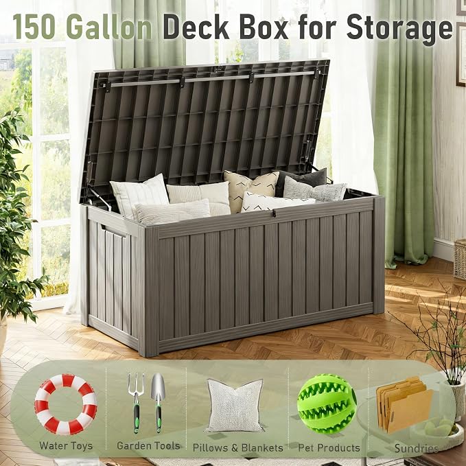 Outdoor Storage Box, Resin Deck Boxes Indoor and outdoor, Waterproof Storage - Image 3