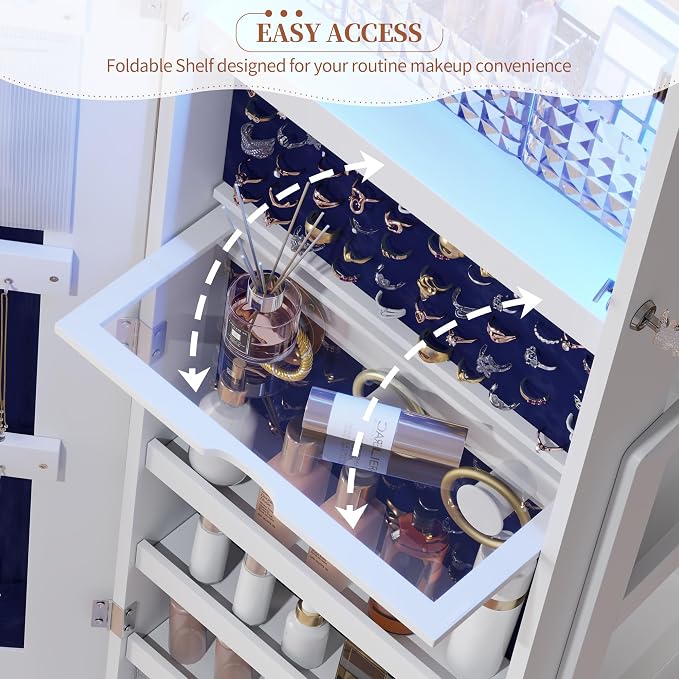 61" Full Length Mirror Jewelry Cabinet - Image 6
