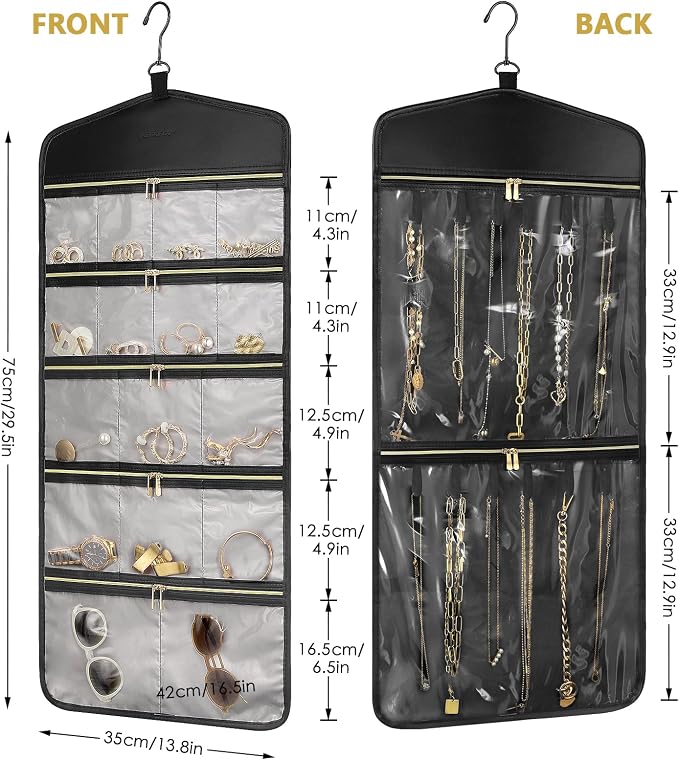 CHICECO Travel Jewelry Holder Organizer, Hanging Jewelry Organizer Storage - Image 3