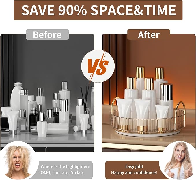 YCIA&DONE 360 Rotating Makeup Organizer and Storage - Image 8