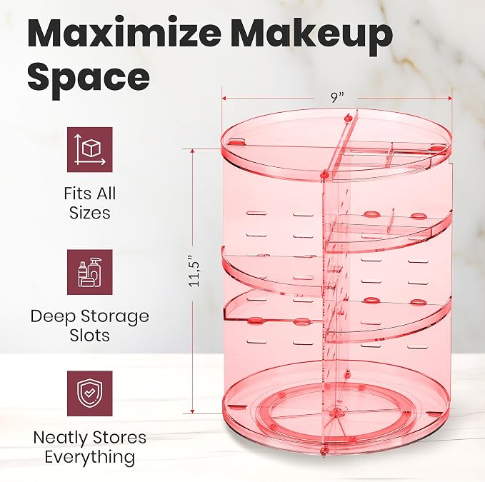 Masirs Rotating Makeup Organizer - Image 2