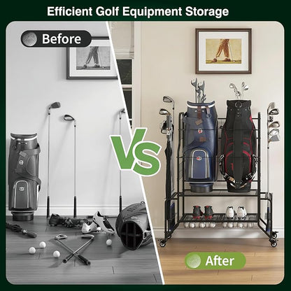 Heavy-Duty Golf Bag Storage Garage Organizer - Image 4