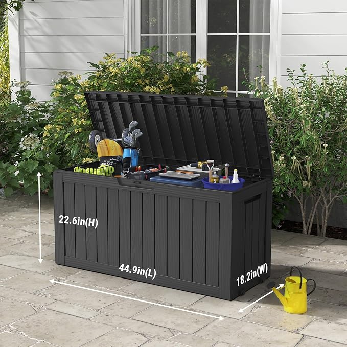 Mars Villa 72 Gallon Deck Box, Outdoor Storage Box Waterproof, Outside Resin - Image 2