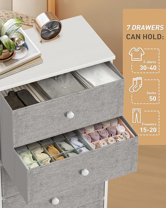 Mifuro Tall Fabric Dresser for Bedroom, Vertical Storage Organizer Tower - Image 5