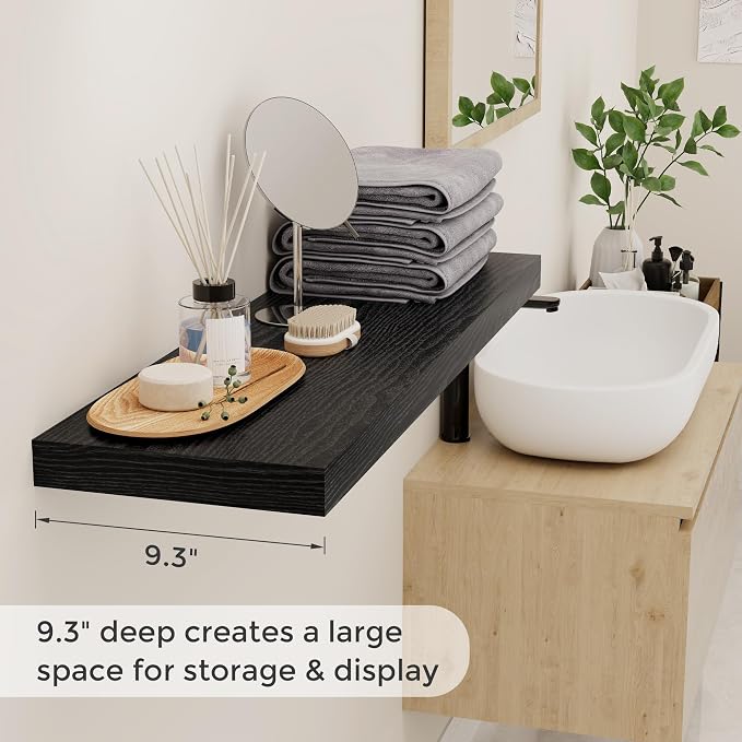 Fun Memories 36 Inch Floating Shelves Black, 9.3 Deep Floating Shelf - Image 4