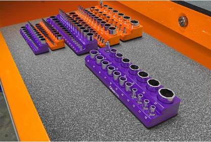 Olsa Tools Magnetic Socket Organizer | 1/4-inch Drive | SAE Orange | Holds 26 - Image 5