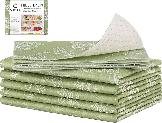 Cooyes Large Fridge Liners for Refrigerator, 17.7" × 24", Drawer & Shelf Liners by Cooyes