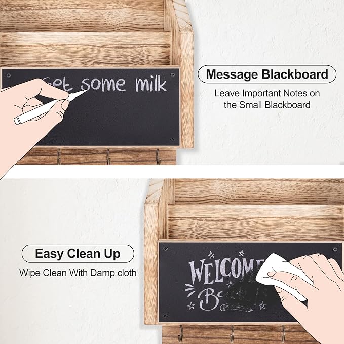 Lwenki Mail and Key Holder – Wall Mount Key Hanger - Image 4