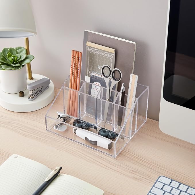 STORi Stackable Desk Organizer, 6 Compartment Caddy - Image 4