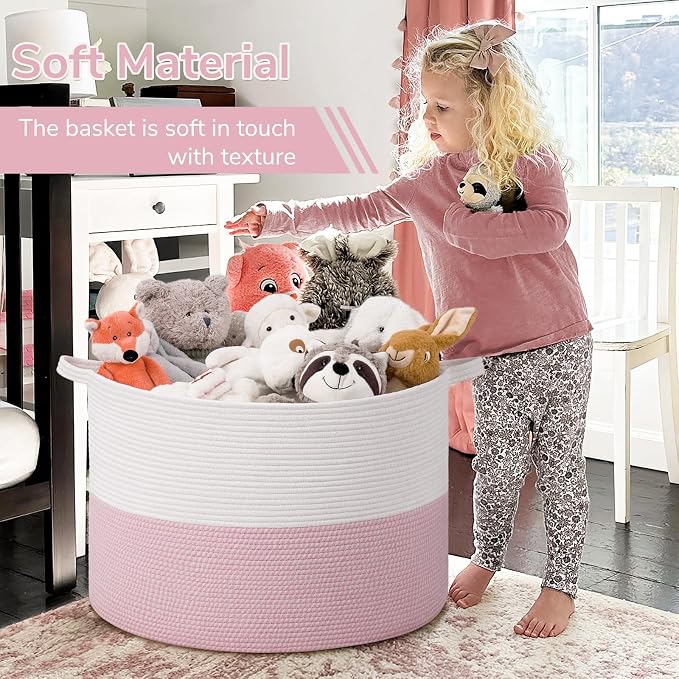INDRESSME 115L Extra Large Pink Laundry Basket - Image 6