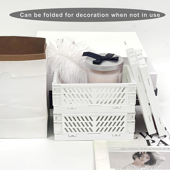 6 Pack Mini Foldable Small Plastic Baskets - Image 7