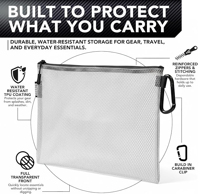 GOBAGS Air Production Multi‑Size Clear Zipper Pouch – Cable Organizer & Travel - Image 2