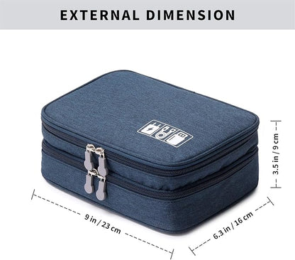 Lanola Travel Cable Organizer Bag, Electronic Accessories Case Portable Double - Image 2