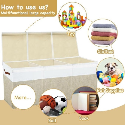 Large Toy Box Chest, Toy Storage Organizer, Storage Bins - Image 8