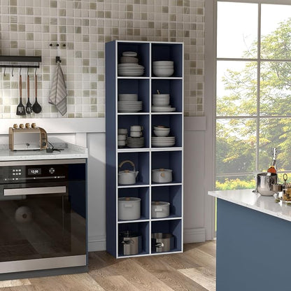 Homes: Inside + Out Apexa 6-Cube Storage Organizer Shelves, Stackable Wood - Image 2