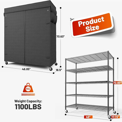 REIBII 45''W Storage Shelves Waterproof Metal Shelving - Image 3