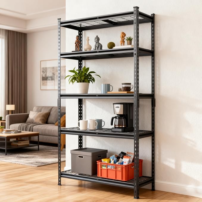 GDFStudio 5-Tier Storage Shelves, Adjustable Garage Storage Racks, Heavy-Duty by GDFStudio