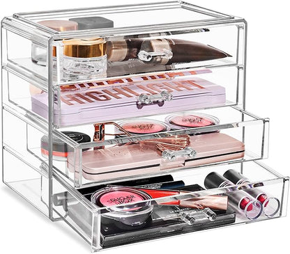 Sorbus Acrylic Makeup Organizer Set, 4-Drawer Vanity & Countertop Cosmetic by Sorbus